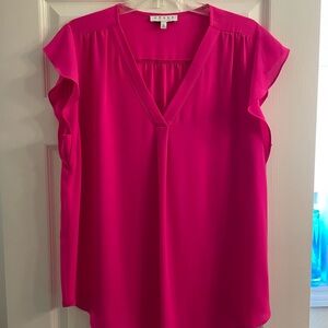 Hot pink flutter sleeve